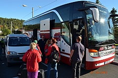 Bussen fra Th Liens kjrte oss til flyplassen